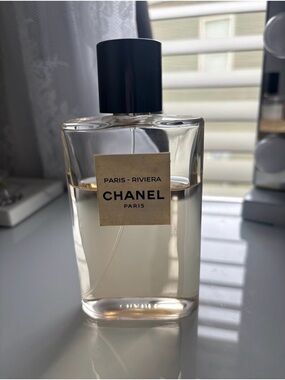CHANEL Paris-Riviera Bottle with Black Cap and Cream Label